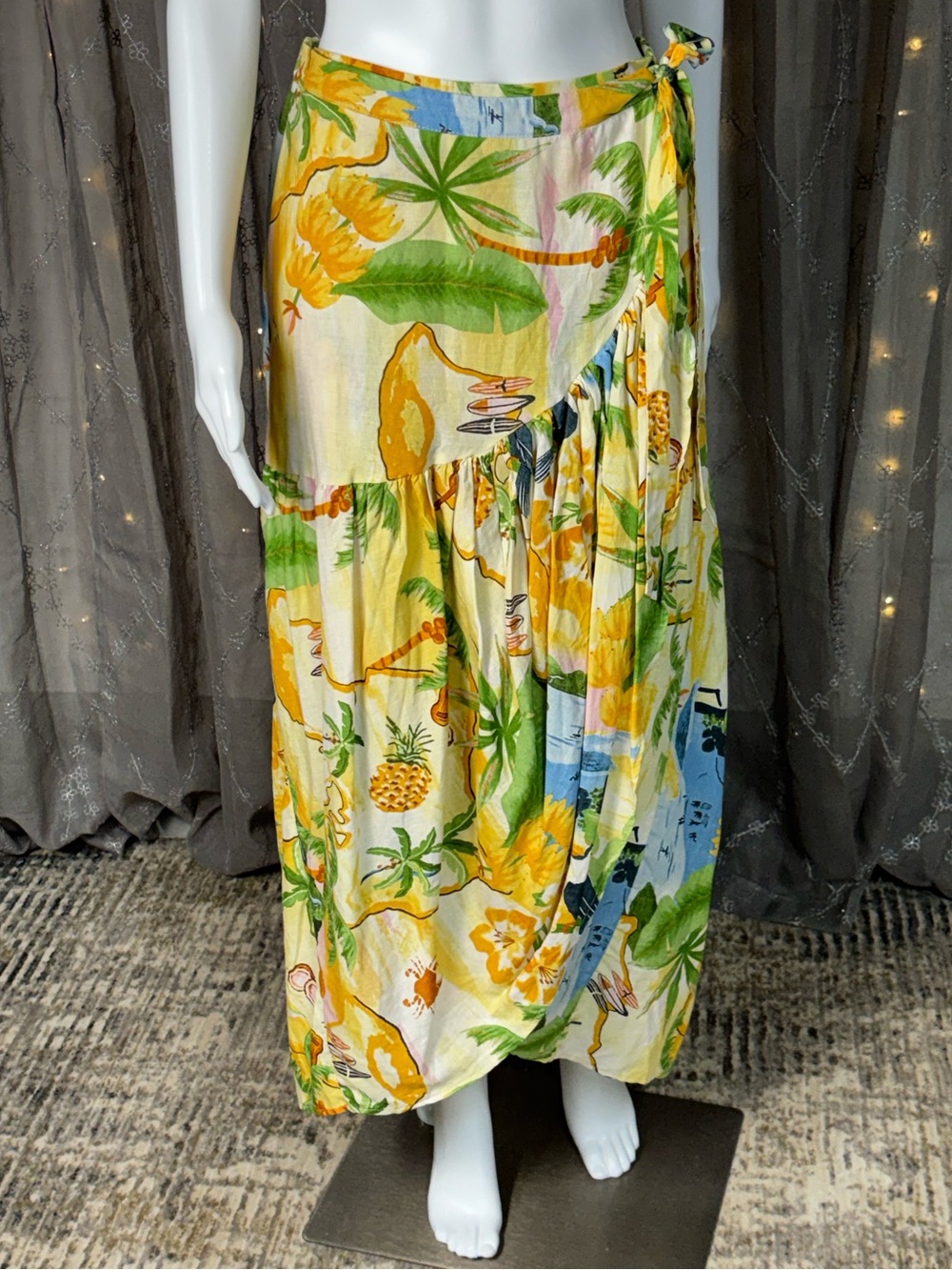 Rachel Zoe Multicolor Tropical Print Maxi Skirt